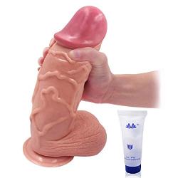 XXL Huge Dildo with Testicles and Obvious Glans, Sex Toy with Powerful Suction Cup for Pure Pleasure, You Can Get Into Intense Orgasms (Huge Dildo)