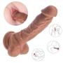 Sex Rabbit 7.9 Inch Silicone Realistic Dildo with Suction Cup for Women Vaginal G-Spot Clitoris Massage Lifelike Flexible Curved Shaft and Balls Penis Cock Female or Couples Masturbator Adult Sex Toy