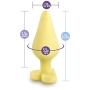 Blush Novelties Naughtier Candy Heart Satin Smooth Silicone Anal Butt Plug - Platinum Silicone(Yellow)