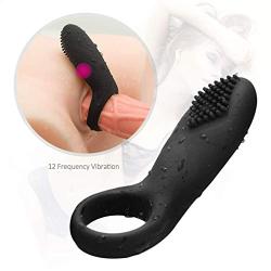 USB Waterproof Charging Flirting Tongue Vibration Ring Band Vibration Shaking Tongue Clock Ring for Men