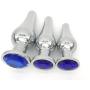 Sexysamba Tapered Butt Plug Metal Jewel Anal Trainer Woman Adult Pleasurable Sex Play Fetish Toy for Beginners Anal Starter Training,(1 Pc Medium,Blue)
