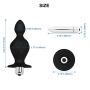 Butt Anal Plug, 100% Medical Grade Soft Silicone Vibrator, Waterproof Anal Trainer Toy with 10 Pack Lube for Male Female Couples (Black)
