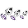 Anal Butt Plug, Greenpinecone Small + Medium + Big Set Fetish Safety Metal Anal Butt Plug Anal Plug Hook with Crystal Diamond Beginner 27mm-33mm-41mm Anal Stimulation Toy for Unisex Masturbation