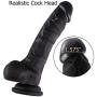 8 Inch Black Silicone Realistic Toys Waterproof Tools for Women Female