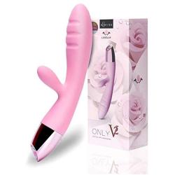 Vibrator, BOFAN G Spot Rabbit Vibrators Adult Sex Toys for Women, Clitoris Vagina Stimulators, Waterproof Rechargeable Dildo Vibrators with Dual Motors, 10 Vibration Modes (Pink)