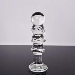 MXD 15.7cm Pull Beads Bǔtt Plug Smooth and Comfortable Glass Refrigerated and Warm Womens Massage Toys T-Shirt