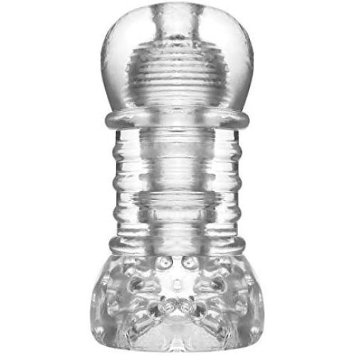 Clear Male Masturbator Cup - Mens Sex Toy for Penis Stimulation Masturbation and Training, Transparent Cock Stroker, Stage 5