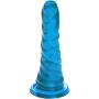 Jelly Corkscrew Dong with Suction Cup, 6 Inch, Cool Blue