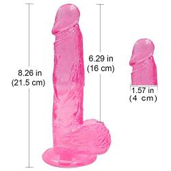 WYSXQ 8.26 Inch Soft Silicone Dî`Ld.ɔS Strong Suction Cup (Pink) Baofubaomei