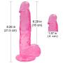 WYSXQ 8.26 Inch Soft Silicone Dî`Ld.ɔS Strong Suction Cup (Pink) Baofubaomei