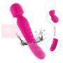 Wireless Handheld Heated Wand Massager 7 Powerful Vibration Modes for Sports Recovery and Muscle Aches-Rose Red