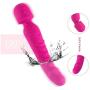 Wireless Handheld Heated Wand Massager 7 Powerful Vibration Modes for Sports Recovery and Muscle Aches-Rose Red