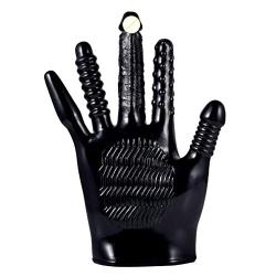 Premium Quality Adult Love Massage Magic Vibrating Gloves for Party Couples Black