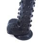 FAAK Silicone Bumpy Dildo G-Spot Novelties Female Masturbator Soft Flexible Adult Toy Cock with Suction Base Waterproof (Black)