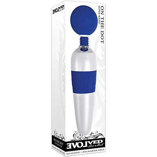 Evolved Novelties On The Dot USB Rechargeable Silicone Super Wand, 11.25 Inch, Blue Evolved Novelties On The Dot USB Rechargeable Silicone Super Wand, 11.25 Inch, Blue