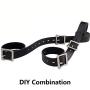 HuiZhi Adult SM Restraint Set Leather Belts,Sex Bed Bondage System for Couples,Wrist Cuffs,Thigh Cuffs,Ankle Cuffs,Adjustable Fetish Body Restraint Kit(7 Pieces)