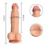 Abandship Realistic Dildo Ultra-Soft Dildo for Beginners with Flared Suction Cup Base for Hands-Free Play, Flexible Dildo with Curved Shaft for Vaginal (newflesh2)