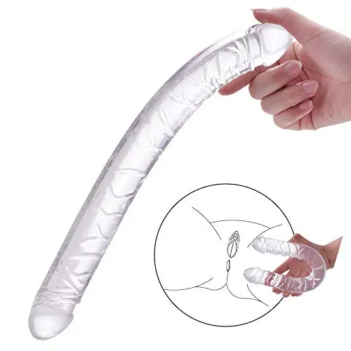 MATATA Dildo Adult Toy for Lesbian, 13.2 Inch Double Sided Dildo for Women Waterproof Flexible Double Dong with Curved Shaft for Vaginal G-spot and Anal Play(Clear) MATATA Dildo Adult Toy for Lesbian, 13.2 Inch Double Sided Dildo for Women Waterproof Flexible Double Dong with Curved Shaft for Vaginal G-spot and Anal Play(Clear)