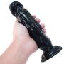 Aixidvv 7.87inch Headed Ended Penetration Suction Cup Lesbian Couples Fun-Shop Toys Women,Flesh Relax Tool T-Shirt (Color : Black)