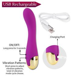 Waterproof Vibrator Dildo for Women with 10 Vibration Modes, EVERFUN Silicone G Spot Vibrator Clitoris Stimulator Adult Sex Toys (Purple)