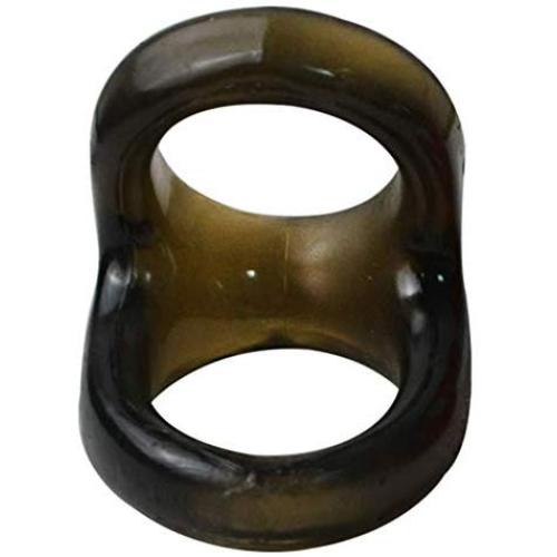 LeSharp Couple Sharing Sexy Toys, Soft Flexible Men Delay Ejaculation Double Cock Ring Penis Lock Adult Sexy Toy - Black