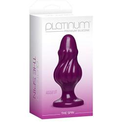 Doc Johnson Platinum Premium Silicone - The Spin - 5 in. Long and 2 in. Wide - Silicone Butt Plug - Anal Toy - Purple