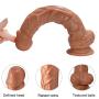 10 Inch Realistic Penis Dildo with Suction Cup for Hands-Free Play Dong with Balls Fake Penis Adult Sex Toys for Female Masturbation(Brown)