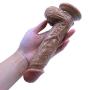 XBWsir 8.26 Inch Black Waterproof Female Toy with Powerful Suction Cup, PVC Material Safe and Odorless Brown
