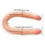Wushuangyu 21.56 inch Double Sided Big Toy Real Feel Soft Flexible Double Head Massage Safe PVC - Vibrant Toy (Color : Beige)