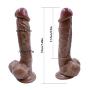 Full 9 Inch Realistic Waterproof Relax Tools Ultra Soft PVC for Women Waterproof Toy - Brown - Youeryuanda1.2