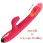 Stretch + Telescopic Heating + Clitoris Vibration G Spot Vibrator Wand, USB Charging Powerful Dual Motor Rabbit Vagina Vibrate Stimulator Massager Clit Masturbation Dildo for Female Women Girl Coupl