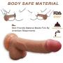 8.5 Inch Dildo with Suction Cup Base Fake Penis Sex Toy with Balls for Vaginal G Spot and Adult Toys for Women (Brown)