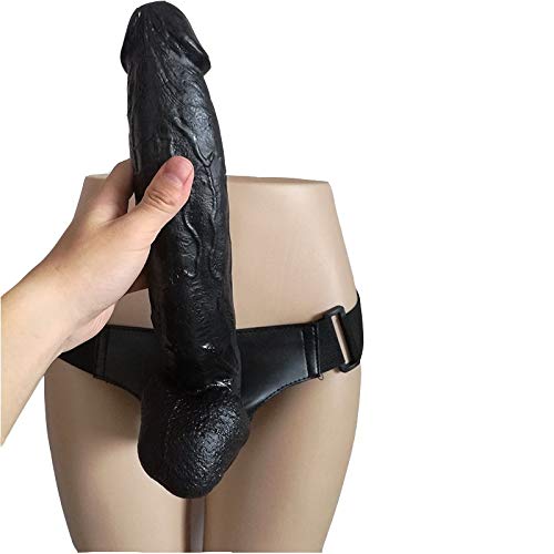 HAOZICH 12.2 Inches Perfect Size Ultra Flesh Double Strápǒn Hárness Stráp Ǒns Funny Toys HAOZICH (Color : Black)