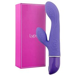 G-Spot Rabbit Vibrator with Lifelike Ridges for Women Clitoral Stimulation | Lyps Holly - Waterproof Silicone Dildo Clit Dual Stimulator with Multiple Speeds & 10 Powerful Vibration Patterns