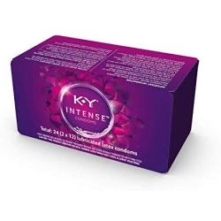 K-Y Me & You Intense Ultra Thin Latex Condoms- Water Based Lube, Intensifying Tingling Sensation For Her and Natural Fit For Him, Ribbed With Reservoir Tip, HSA Eligible, 24 Count