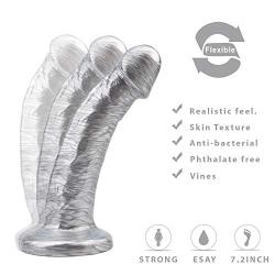 PRX 7 Inch Silicone Hands Huge Massage with Penetrator Strong Suction Cup for Women Mén - Absorbable On Mirrors, Floors and Any Smooth Surface PRX
