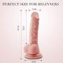 Realistic Ultra-Soft Dildo for Beginners with Flared Suction Cup Base for Hands-Free Play, PALOQUETH Flexible Dildo with Curved Shaft & Balls for Vaginal G-Spot & Anal Prostate Play 6.7"