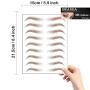 6 Sheets Premium Dwanda 3D Realistic Long Lasting Eyebrow Transfers, Realistic Looking Natural Eyebrows, Waterproof Eyebrow Tattoo stickers for Woman Makeup, Brown, 54-Pairs of Brows