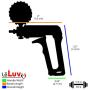LeLuv Maxi Blue Plus Rubberized Vacuum Gauge Penis Pump Bundle with Premium Silicone Hose and Black TPR Seal 9 inch x 2 inch Cylinder