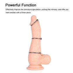 Utimi Cock Rings Stainless Steel Penis Rings Glans Ring Erection Enhancing Rings Erection Toy , 3 Piece