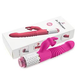 Ladaidra G Spotter Rabbit Vibrator Realistic Heating Dido Clít-órǐs Stímulatión Rechargeable Másságer with 7x7 Strong Thrusting Telescopic Ví-brátions Dual Motor Stímulatór for Women Couple