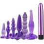 JunRP 7 Pcs/Set Soft Medical Silicone Trainer Kit Anale Pugs Beginner Set for Women and Men - Purple