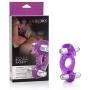 CalExotics Wireless Rockin’ Rabbit - Double Vibrating Bullet - Waterproof Pleasure Ring - Silicone Sex Toy For Couples - Clitoral Massager - Purple