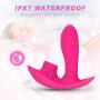 YQFCA Wearable Remote Wearable C-lǐt-óris Massager, 10 Vibration Modes,10 Tongue Licking Modes, Silent,Skin-Friendly Silicone, USB Rechargeable Waterproof Massager YQFCA (Color : Red)