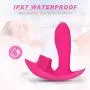 YQFCA Wearable Remote Wearable C-lǐt-óris Massager, 10 Vibration Modes,10 Tongue Licking Modes, Silent,Skin-Friendly Silicone, USB Rechargeable Waterproof Massager YQFCA (Color : Red)