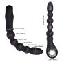 Vibrating Anal Beads Anal Vibrator, Greenpinecone Prostate Massager with Pull Ring, Anal Training Butt Plug with 2 Motors and 27 Stimulation Patterns, Rechargeable and Waterproof for Men Women Couple