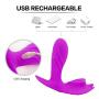 Remote Control G-Spotter Wearable Vibrantor 10 Vibration Modes & Suking Function Silicone Waterproof USB Rechargeable for Women Couples(Purple)