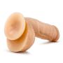 Eden 8.5" Realistic Thick Dildo with Balls Suction Cup Harness Compatible (Beige)