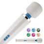 SYU Wand Massager Handheld Massager Electric Massager Personal Body Massager Cordless USB Rechargeable Pain Relief with 10 Powerful Speeds 20 Wave Pulsations (White)