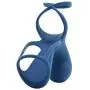 Renegade - Gladiator - Rechargeable Silicone Vibrating Remote Control Penis and Testicle Harness - Blue